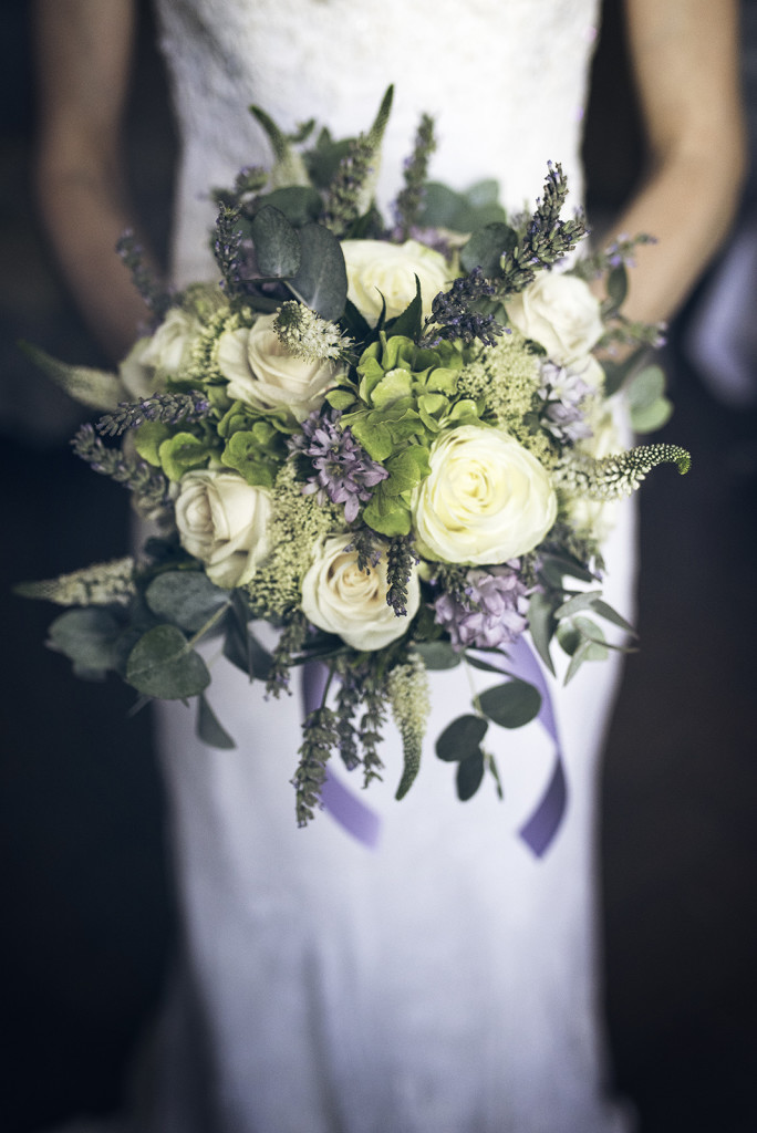 country chic lavander and roses bouquet