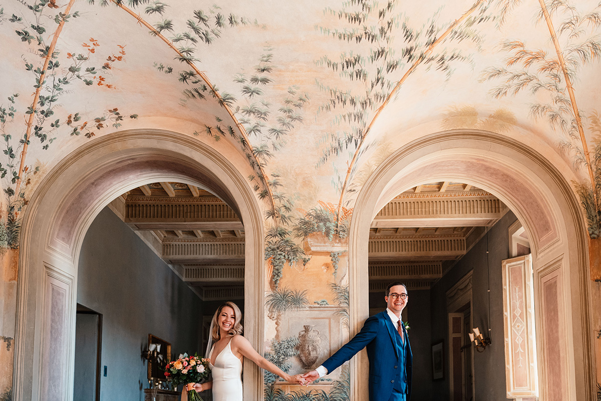 First Look - Tuscany wedding